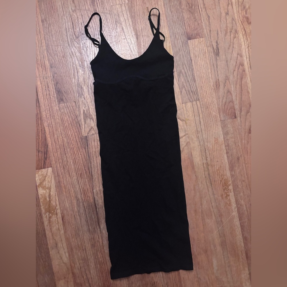 Classic Black Slip Chemise - Sleek Layering Dress